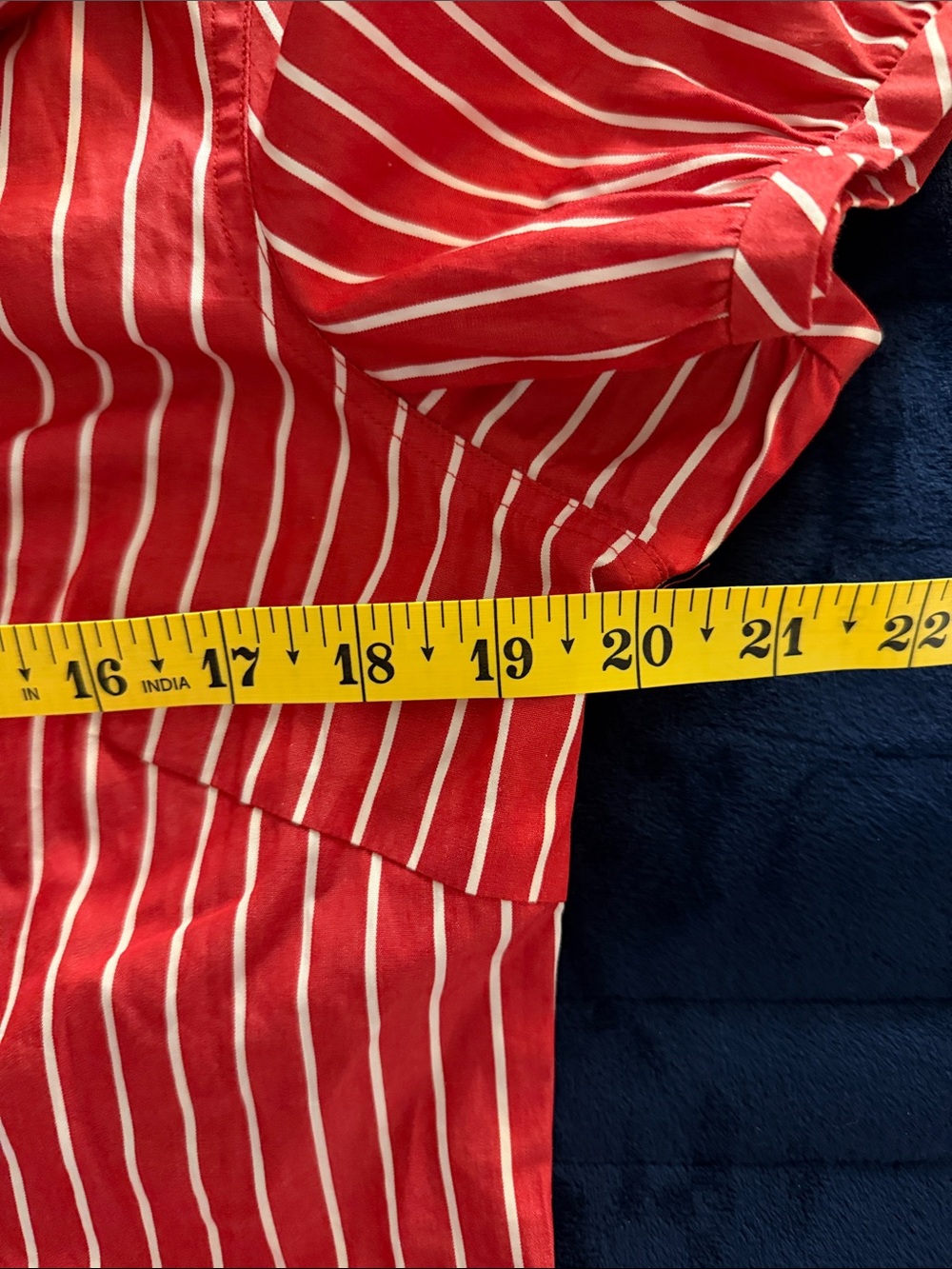 Lauren Ralph Lauren red and white striped blouse size Large - Picture 7 of 8